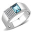 Jewellery Kingdom Mens Blue Topaz Pinky Signet 3 Carat Ring (Silver) - Rings - British D'sire