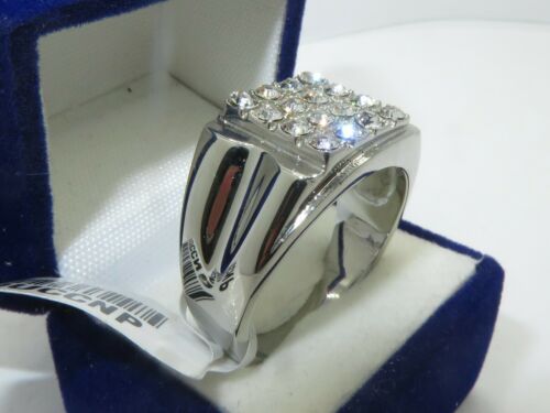 Jewellery Kingdom Mens Classic Siget Stainless Steel Simulated Diamonds Pinky Ring (Silver) - Jewelry Rings - British D'sire