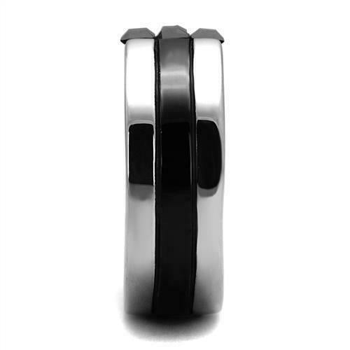 Jewellery Kingdom Mens Cross Band 8.9mm Signet Pinky Thumb Square Stainless Steel Ring (Black) - Jewelry Rings - British D'sire