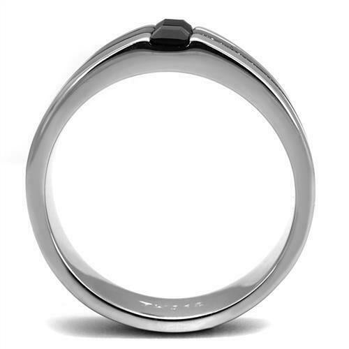 Jewellery Kingdom Mens Cross Band 8.9mm Signet Pinky Thumb Square Stainless Steel Ring (Black) - Jewelry Rings - British D'sire
