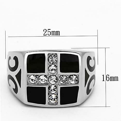 Jewellery Kingdom Mens Cross Biker Stainless Steel Pinky Signet New No Tarnish Ring (Silver) Secondary image