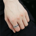 Jewellery Kingdom Mens Cross Ring 9mm Band Silver Cz Stainless Steel Thumb Classy Wedding - Jewelry Rings - British D'sire