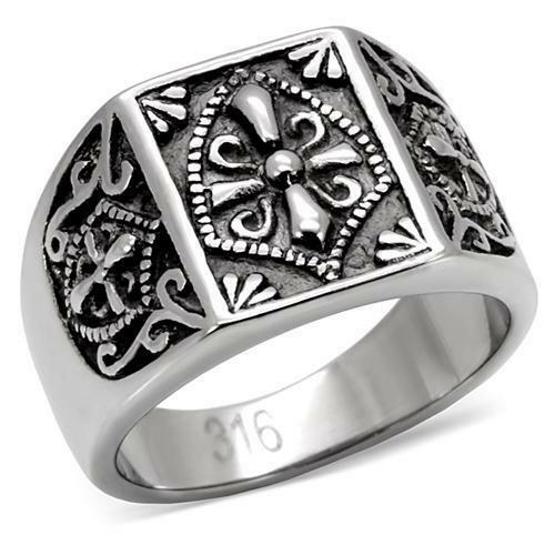 Jewellery Kingdom Mens Cross Ring Stainless Steel Pinky Signet No Stone Handmade Mans - Jewelry Rings - British D'sire