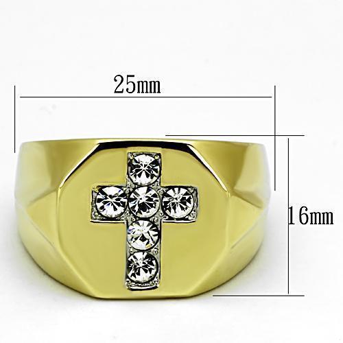 Jewellery Kingdom Mens Cross Signet Pinky Cubic Zirconia 1 Carat Ring (Gold) - Jewelry Rings - British D'sire
