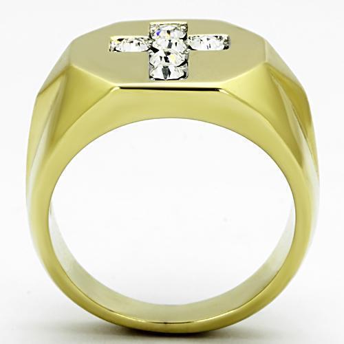 Jewellery Kingdom Mens Cross Signet Pinky Cubic Zirconia 1 Carat Ring (Gold) - Jewelry Rings - British D'sire