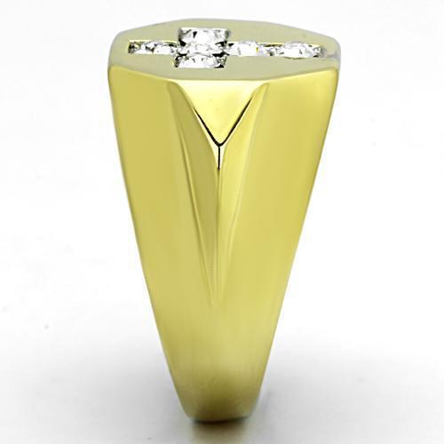Jewellery Kingdom Mens Cross Signet Pinky Cubic Zirconia 1 Carat Ring (Gold) - Jewelry Rings - British D'sire