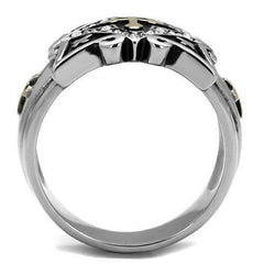 Jewellery Kingdom Mens Cross Signet Pinky Cz Stainless Steel Cubic Zirconia Gold Ring - Jewelry Rings - British D'sire