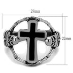 Jewellery Kingdom Mens Cross Skull Hands Biker Stainless Steel Pinky Signet Ring (Silver) - Jewelry Rings - British D'sire