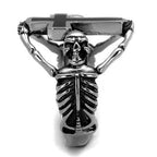 Jewellery Kingdom Mens Cross Skull Hands Biker Stainless Steel Pinky Signet Ring (Silver) - Jewelry Rings - British D'sire