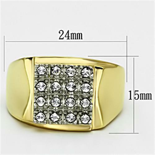 Jewellery Kingdom Mens Cubic Zirconia Realistic Pinky Signet Mans All Sizes Steel 18k Ring (Gold) Secondary image