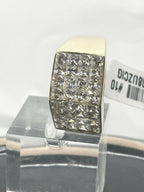 Jewellery Kingdom Mens Cz Signet Pinky Princess Cut Square 18kt Ring (Gold) - Jewelry Rings - British D'sire