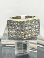 Jewellery Kingdom Mens Cz Signet Pinky Princess Cut Square 18kt Ring (Gold) - Jewelry Rings - British D'sire