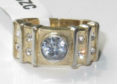 Jewellery Kingdom Mens Cz Signet Pinky Steel Bezel Studded Quality Gold Ring - Jewelry Rings - British D'sire