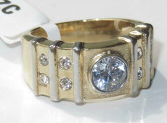 Jewellery Kingdom Mens Cz Signet Pinky Steel Bezel Studded Quality Gold Ring - Jewelry Rings - British D'sire