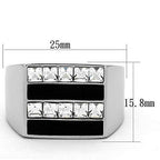 Jewellery Kingdom Mens Cz Signet Square Princess Cut Stainless Steel All Sizes Ring (Black) - Jewelry Rings - British D'sire