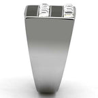 Jewellery Kingdom Mens Cz Signet Square Princess Cut Stainless Steel All Sizes Ring (Black) - Jewelry Rings - British D'sire