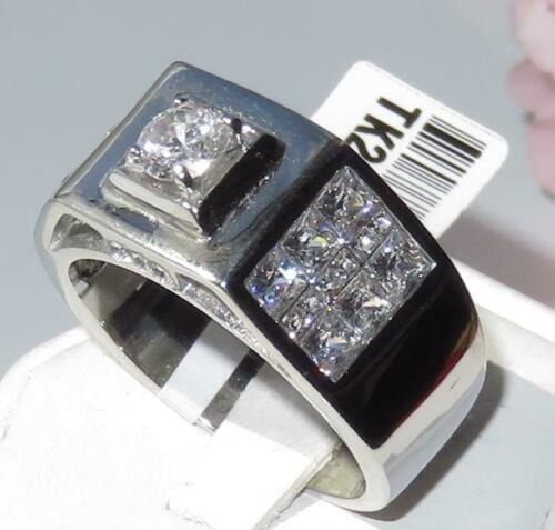 Jewellery Kingdom Mens Cz Stainless Steel Princess Cut Solitaire Pinky Signet Ring (Silver) - Jewelry Rings - British D'sire