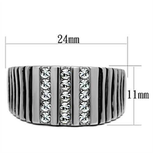 Jewellery Kingdom Mens Cz Stainless Steel Signet Pinky Channel Set Clear Stamped Ring (Silver) Secondary image
