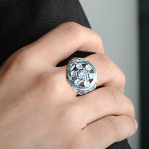 Jewellery Kingdom Mens Derby Pinky Signet Stainless Steel Cubic Zirconia Ring (Silver) Secondary image