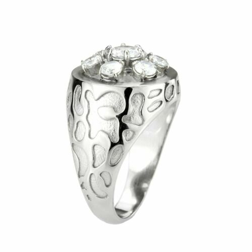 Jewellery Kingdom Mens Derby Pinky Signet Stainless Steel Cubic Zirconia Ring (Silver) - Jewelry Rings - British D'sire Main image