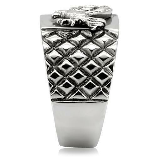 Jewellery Kingdom Mens Eagle Ring Signet Pinky Silver Stainless Steel No Stone No Tarnish - Jewelry Rings - British D'sire