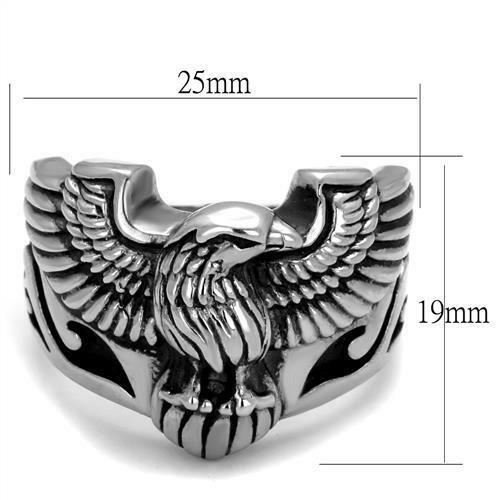 Jewellery Kingdom Mens Eagle Stainless Steel No Stone Biker Goth Signet Pinky Ring Secondary image