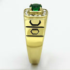 Jewellery Kingdom Mens Emerald 1 Carat Cz Geen Signet Pinky Steel Gold Ring - Jewelry Rings - British D'sire