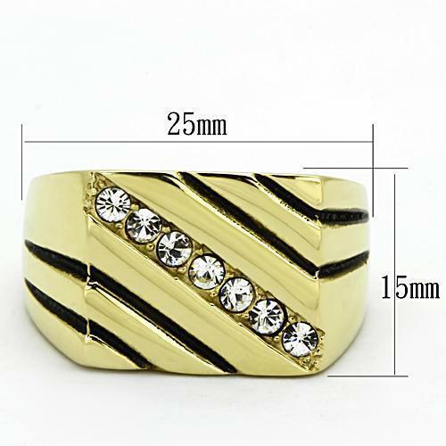 Jewellery Kingdom Mens Gold Cz 18kt Signet Pinky Classic Square Steel Ring Secondary image