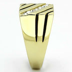 Jewellery Kingdom Mens Gold Cz 18kt Signet Pinky Classic Square Steel Ring - Jewelry Rings - British D'sire