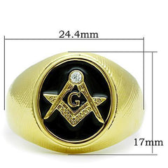 Jewellery Kingdom Mens Gold Masonic Signet Pinky Onyx Masons Diamond Military Ring - Jewelry Rings - British D'sire