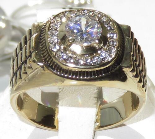 Jewellery Kingdom Mens Gold Signet Pinky Steel 7 Carat Solitaire Accents Ring - Jewelry Rings - British D'sire Main image
