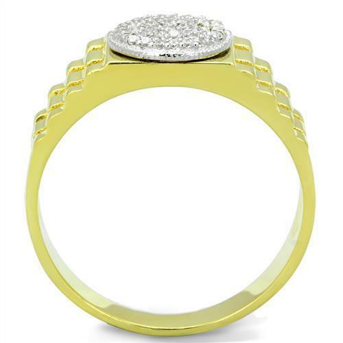 Jewellery Kingdom Mens Gold Signet Pinky Sterling Silver 18kt Stamped Clear Ring - Jewelry Rings - British D'sire Main image