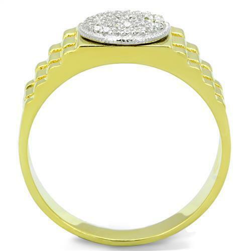 Jewellery Kingdom Mens Gold Signet Pinky Sterling Silver 18kt Stamped Clear Ring - Jewelry Rings - British D'sire