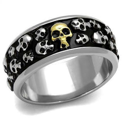 Jewellery Kingdom Mens Goth Biker Skull Wedding Thumb Band Stainless Steel Ring (Black) - Jewelry Rings - British D'sire