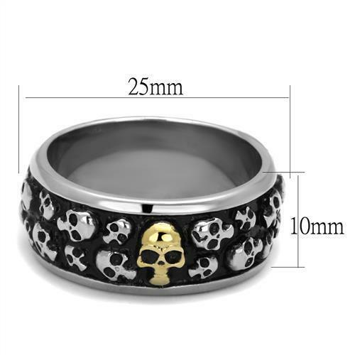Jewellery Kingdom Mens Goth Biker Skull Wedding Thumb Band Stainless Steel Ring (Black) - Jewelry Rings - British D'sire