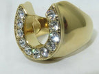 Jewellery Kingdom Mens Horse Shoe Cz 1ct Signet Pinky Steel Chunky All Sizes Ring Gold - Jewelry Rings - British D'sire
