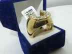Jewellery Kingdom Mens Horse Shoe Cz 1ct Signet Pinky Steel Chunky All Sizes Ring Gold - Jewelry Rings - British D'sire