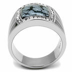 Jewellery Kingdom Mens Jet Signet Natural Semi Precious Gemstone Stainless Steel Ring (Black) - Jewelry Rings - British D'sire