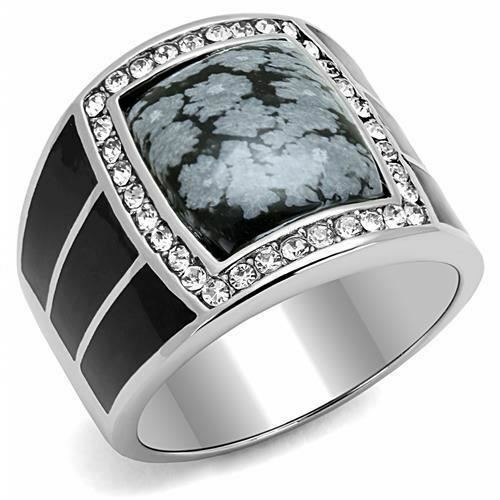 Jewellery Kingdom Mens Jet Signet Natural Semi Precious Gemstone Stainless Steel Ring (Black) - Jewelry Rings - British D'sire Main image