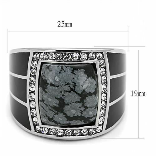 Jewellery Kingdom Mens Jet Signet Natural Semi Precious Gemstone Stainless Steel Ring (Black) Secondary image