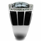 Jewellery Kingdom Mens Jet Signet Natural Semi Precious Gemstone Stainless Steel Ring (Black) - Jewelry Rings - British D'sire