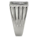 Jewellery Kingdom Mens Masonic Ring Black Signet Pinky Military Stainless Steel Cz Silver - Jewelry Rings - British D'sire