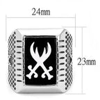 Jewellery Kingdom Mens Masonic Signet Military Pinky Stainless Steel Ring (Black) - Jewelry Rings - British D'sire