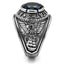 Jewellery Kingdom Mens Navy Signet Military USA Stainless Steel Sapphire Silver Oval Ring - Jewelry Rings - British D'sire