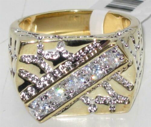 Jewellery Kingdom Mens Nugget Pinky Signet Cubic Zirconia Two Tone Ring (Gold) - Rings - British D'sire