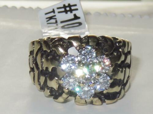 Jewellery Kingdom Mens Nugget Signet Pinky Derby Steel 18kt No Tarnish Classy Ring (Gold) - Jewelry Rings - British D'sire Main image