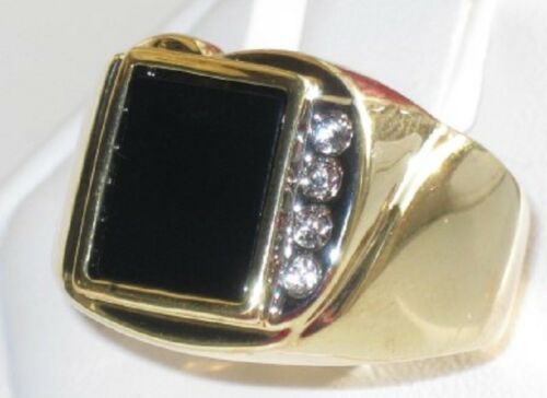 Jewellery Kingdom Mens Onyx Cz 18kt Pinky Signet Steel Classy Black Ring Secondary image