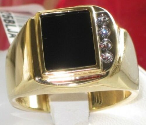 Jewellery Kingdom Mens Onyx Cz 18kt Pinky Signet Steel Classy Black Ring - Jewelry Rings - British D'sire Main image