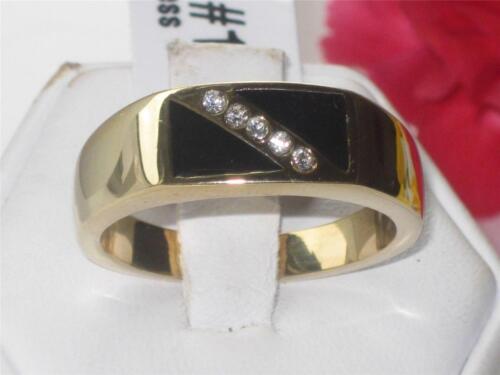 Jewellery Kingdom Mens Onyx Pinky Signet Steel Cubic Zirconia Ring (Gold) Secondary image