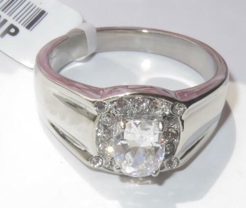 Jewellery Kingdom Mens Oval Pinky Signet Cz Stainless Steel Ring (Silver) - Jewelry Rings - British D'sire Main image